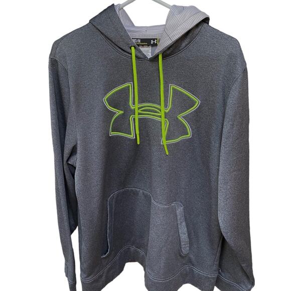 Under Armour Hoodie Men's Gray florescent yellow M - Picture 1 of 4